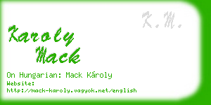 karoly mack business card